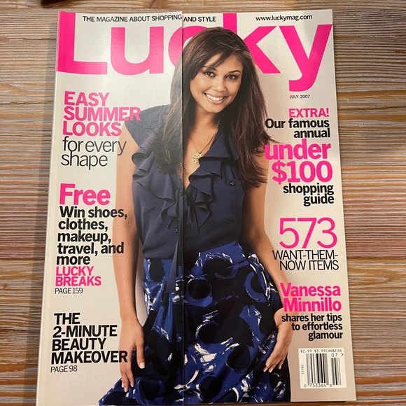 Lucky Magazine Vanessa Minnillo on Cover - July 2007 Issue - Collectible - Picture 1 of 8